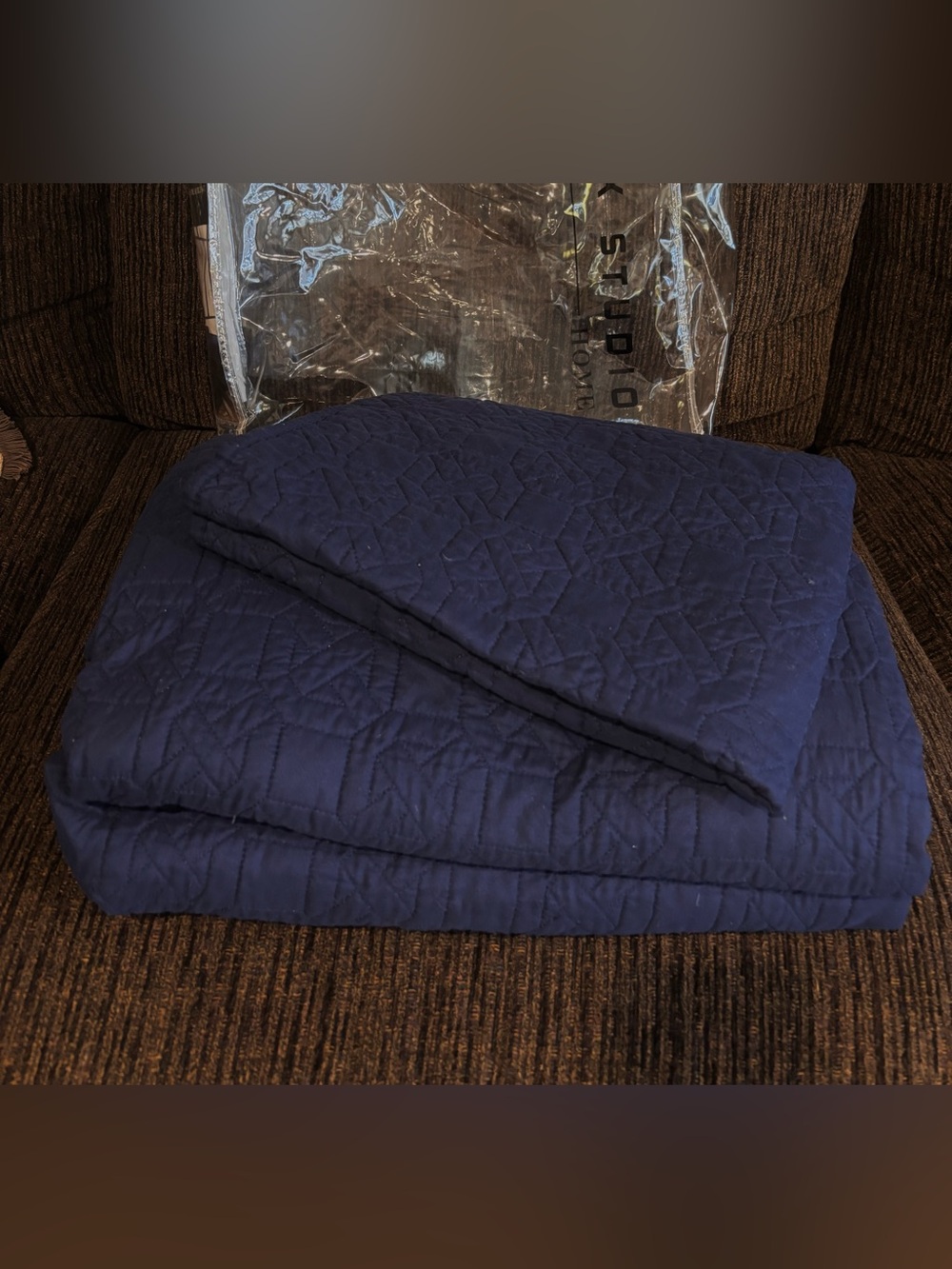 Max Studio Quilted Twin Set in Navy
